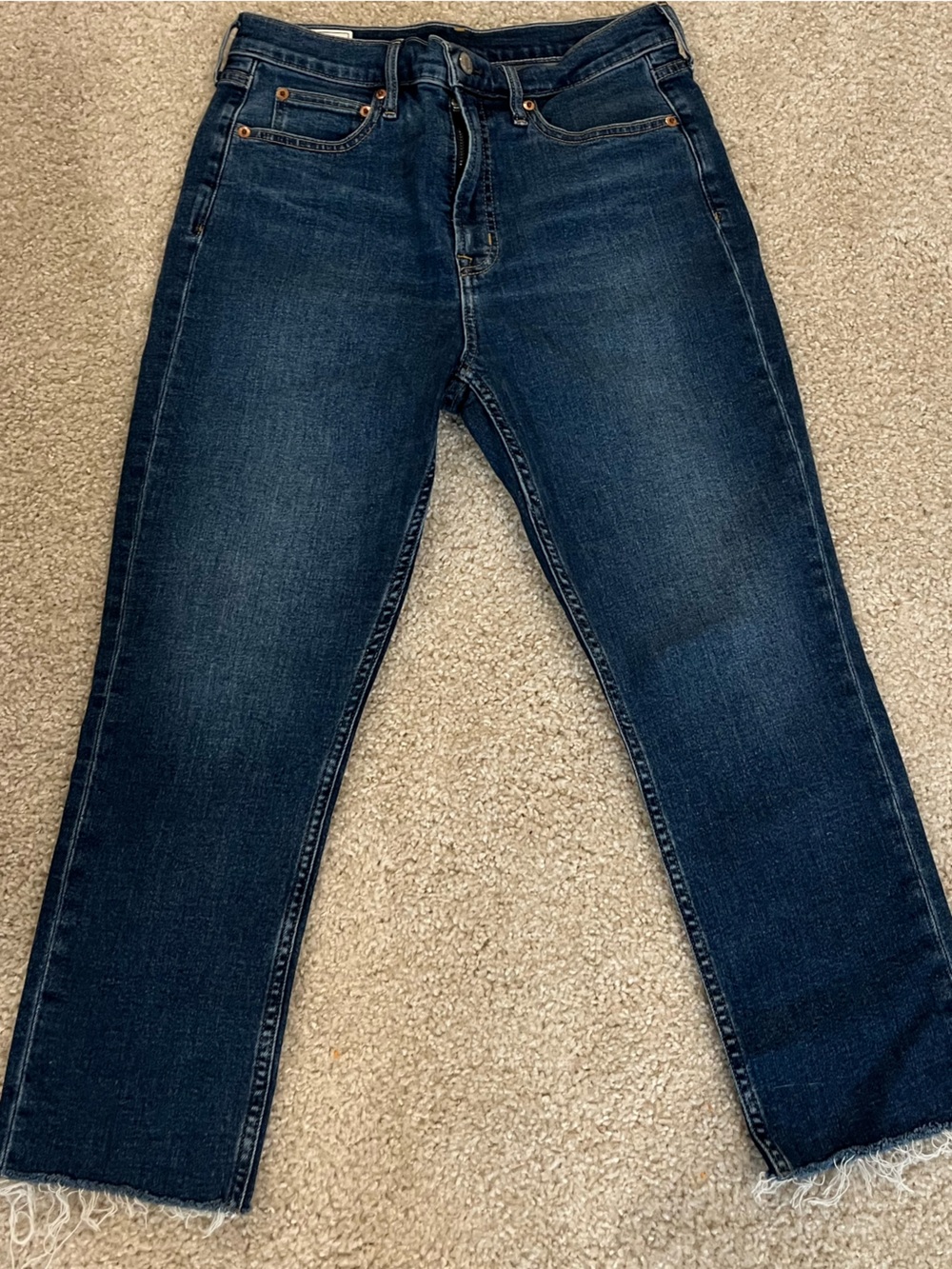 GAP Cigarette High Rise Jeans in Dark Blue